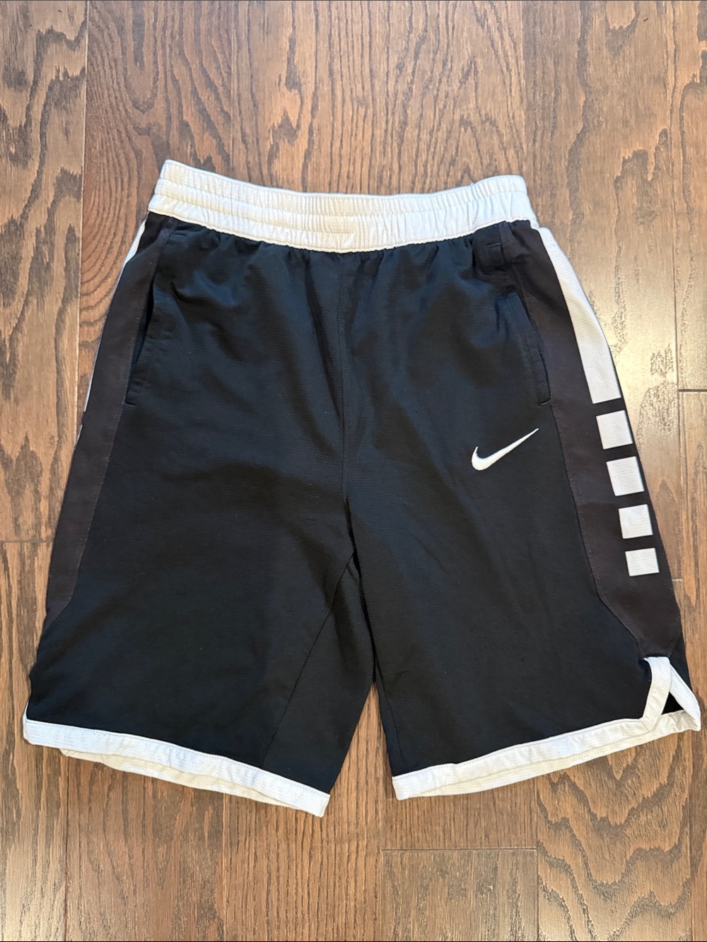 Nike Black and White Boys' Athletic Shorts with Side Accents